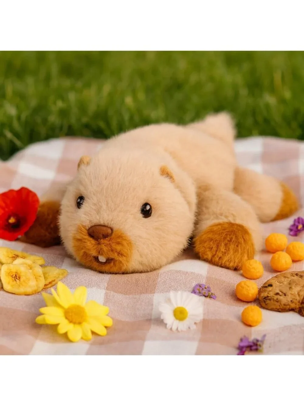 Beaver Plush Stuffed Animal Cute Soft Pocket Size Toy Gift for Kids Girls